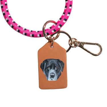 Dog Portrait Key Chain - PINK -