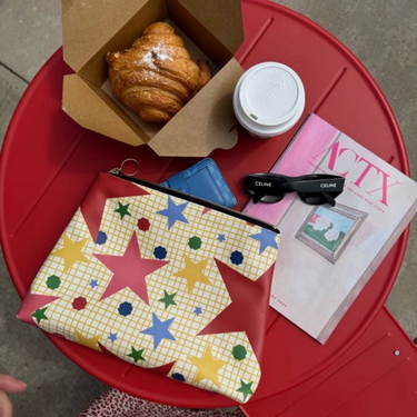 Roomy Leather Tile Bag / Clutch- STAR SCATTER by Fait à Main, MAHJ