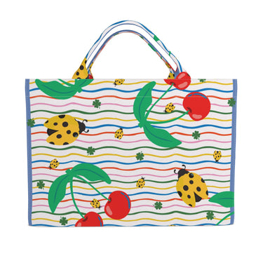 Jumbo Slouchy Denim Tote, LUCKY CHERRY