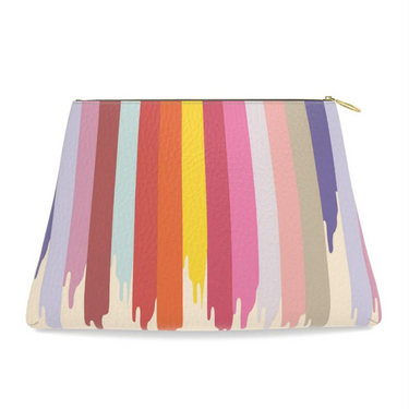 FAIT Á MAIN x TDT Roomy Leather Clutch, RAINBOW DRIP